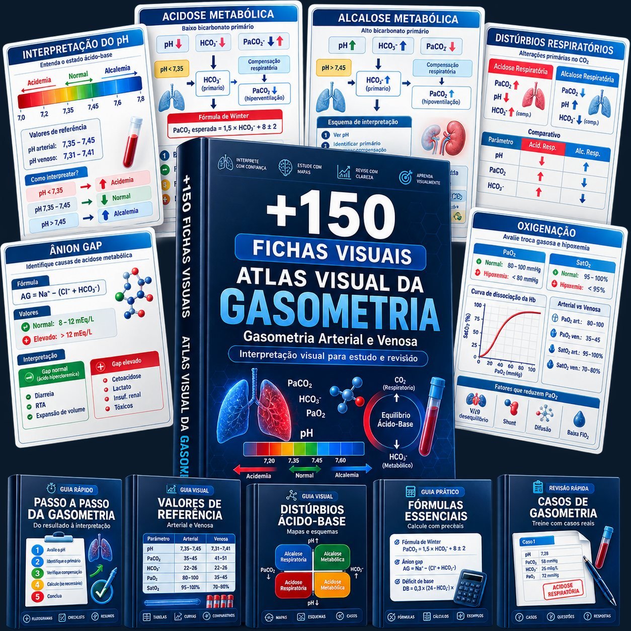 Atlas Visual da Gasometria — capa e fichas